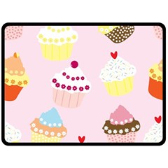 Cupcakes Wallpaper Paper Background Double Sided Fleece Blanket (large)  by Pakrebo