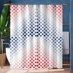 Dots Pointillism Abstract Chevron Shower Curtain 60  X 72  (medium)  by Pakrebo