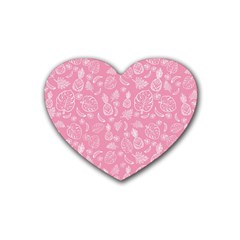 Tropical Pattern Heart Coaster (4 Pack) 