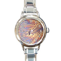 Flourish Artwork Fractal Expanding Round Italian Charm Watch by Pakrebo