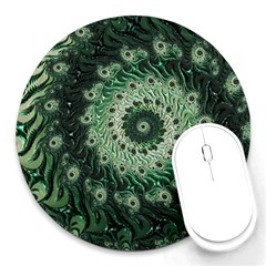 Fractal Art Spiral Mathematical Round Mousepads by Pakrebo