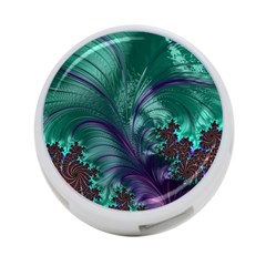 Fractal Turquoise Feather Swirl 4-port Usb Hub (two Sides) by Pakrebo