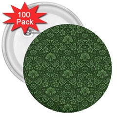 Damask Pattern Victorian Vintage 3  Buttons (100 Pack)  by Pakrebo