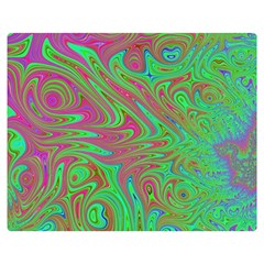 Fractal Art Neon Green Pink Double Sided Flano Blanket (medium)  by Pakrebo