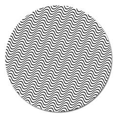 Wave Wave Lines Diagonal Seamless Magnet 5  (round) by Pakrebo