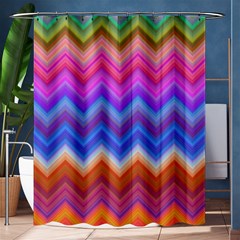 Pattern Chevron Zigzag Background Shower Curtain 60  X 72  (medium)  by Pakrebo