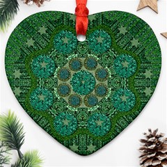 Stars Shining Over The Brightest Star In Lucky Starshine Heart Ornament (two Sides) by pepitasart