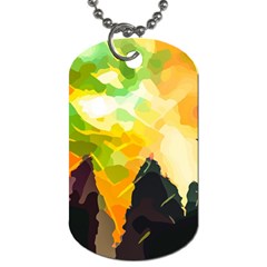 Forest Trees Nature Wood Green Dog Tag (one Side) by Pakrebo