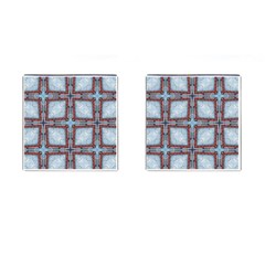 Pattern Cross Geometric Shape Cufflinks (square) by Pakrebo