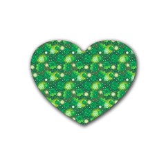 4 Leaf Clover Star Glitter Seamless Heart Coaster (4 Pack) 