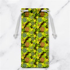 Flowers Yellow Red Blue Seamless Jewelry Bag by Pakrebo