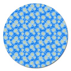 Hydrangea Blue Glitter Round Magnet 5  (round) by Pakrebo