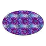 Snow White Blue Purple Tulip Oval Magnet Front