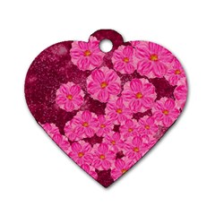 Cherry Blossoms Floral Design Dog Tag Heart (one Side)