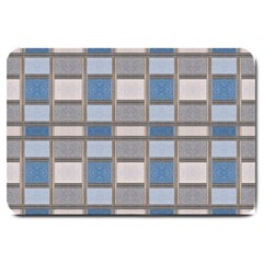 Abstract Seamless Fabric Blue Large Doormat  by Pakrebo