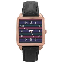 Stripes Pink Purple Teal Grey Rose Gold Leather Watch 