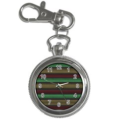 Stripes Green Red Yellow Grey Key Chain Watches by BrightVibesDesign