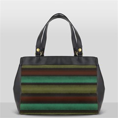 Stripes Green Yellow Brown Grey Oversize Office Handbag (2 Sides)