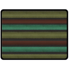 Stripes Green Yellow Brown Grey Fleece Blanket (large)  by BrightVibesDesign