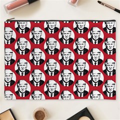 Trump Retro Face Pattern Maga Red Us Patriot Cosmetic Bag (xxxl) by snek