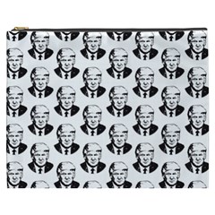 Trump Retro Face Pattern Maga Black And White Us Patriot Cosmetic Bag (xxxl) by snek