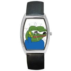 Apu Apustaja With Banana Phone Wall Eyed Pepe The Frog Kekistan Barrel Style Metal Watch