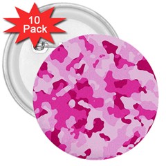 Standard Pink Camouflage Army Military Girl 3  Buttons (10 Pack)  by snek