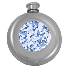 Standard Light Blue Camouflage Army Military Round Hip Flask (5 Oz) by snek