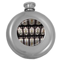 Window Image Stained Glass Round Hip Flask (5 Oz) by Pakrebo