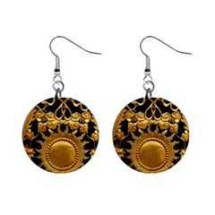 Golden Sun Gold Decoration Wall Mini Button Earrings by Pakrebo