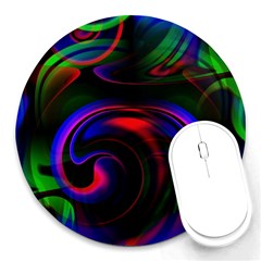 Swirl Background Design Colorful Round Mousepads by Pakrebo