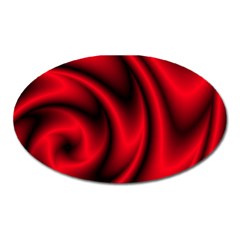 Background Red Color Swirl Oval Magnet by Pakrebo