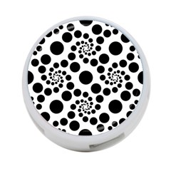 Dot Dots Round Black And White 4-port Usb Hub (one Side) by Pakrebo