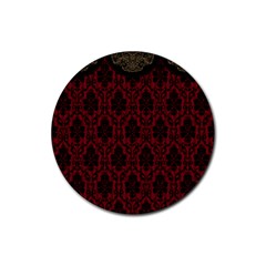 Scrapbook Background Curtain Swag Rubber Round Coaster (4 Pack) 