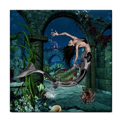 Wonderful Mermaid In The Deep Ocean Tile Coasters by FantasyWorld7