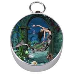 Wonderful Mermaid In The Deep Ocean Silver Compasses by FantasyWorld7