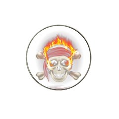 Fire Red Skull Hat Clip Ball Marker (10 Pack) by Mariart