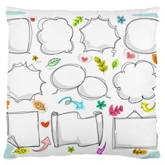 Set Chalk Out Chitchat Scribble Large Flano Cushion Case (two Sides) by Pakrebo