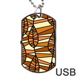 Autumn Leaf Mosaic Seamless Dog Tag USB Flash (One Side) Front