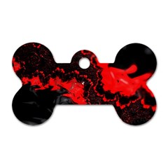 Red Black Fractal Mandelbrot Art Wallpaper Dog Tag Bone (two Sides) by Pakrebo