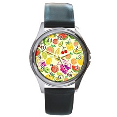 Seamless Pattern Desktop Decoration Round Metal Watch by Pakrebo