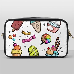 Doodle Cartoon Drawn Cone Food Toiletries Bag (one Side) by Pakrebo