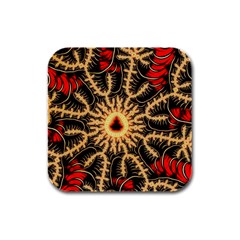 Fractal Julia Mandelbrot Art Rubber Square Coaster (4 Pack) 