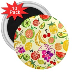 Seamless Pattern Fruit 3  Magnets (10 Pack)  by Mariart