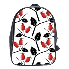 Rose Hip Pattern Branches Autumn School Bag (large) by Pakrebo