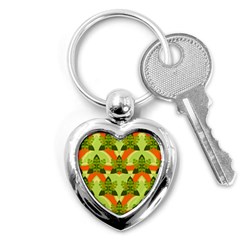 Texture Plant Herbs Herb Green Key Chains (heart)  by Pakrebo