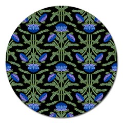 Pattern Thistle Structure Texture Magnet 5  (round) by Pakrebo