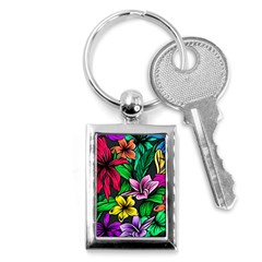 Hibiscus Flower Plant Tropical Key Chains (rectangle)  by Pakrebo