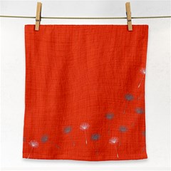 Dandelion Wishes - Red Face Towel by WensdaiAmbrose