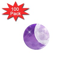 Purple Sky Star Moon Clouds 1  Mini Magnets (100 Pack)  by Mariart